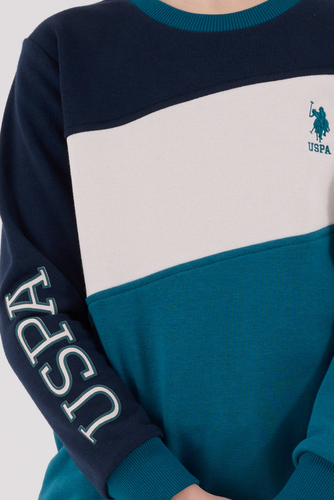 U.S. Polo Assn. teget plava trenerka za dječake sa svijetlim tonovima-[SKU]