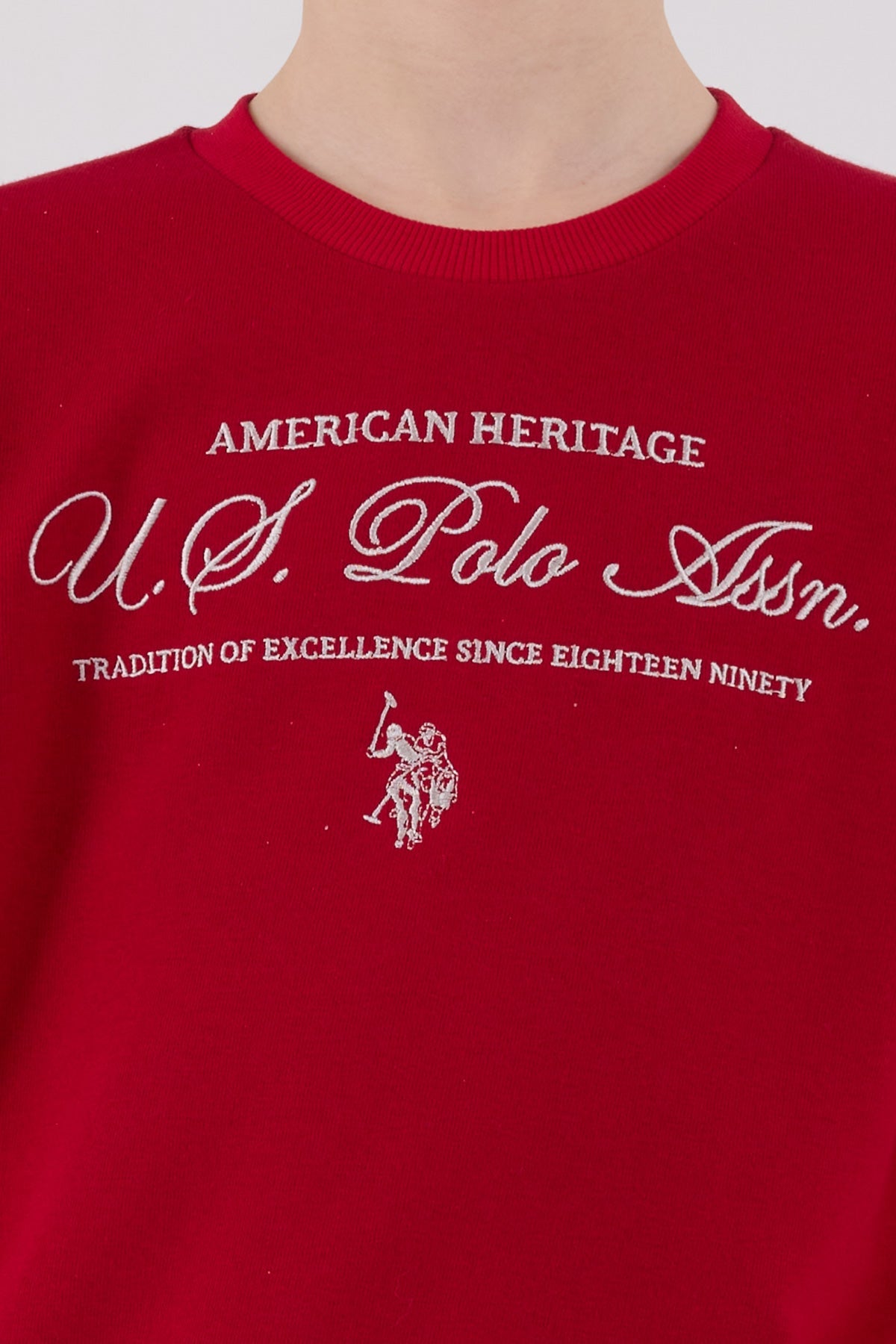 U.S. Polo Assn. crvena trenerka za dječake s kontrastnim detaljima