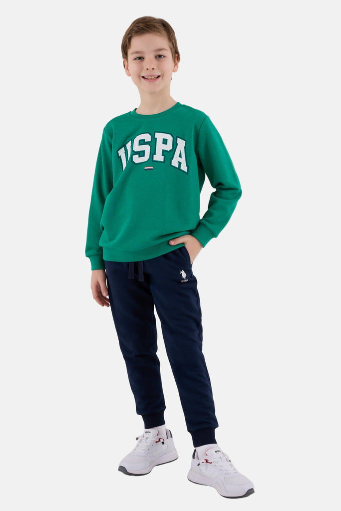U.S. Polo Assn. zelena trenerka za dječake sa teget donjim dijelom-[SKU]