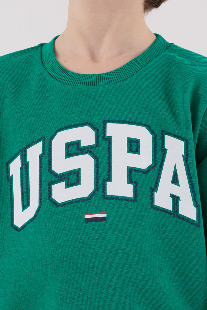 U.S. Polo Assn. zelena trenerka za dječake sa teget donjim dijelom-[SKU]