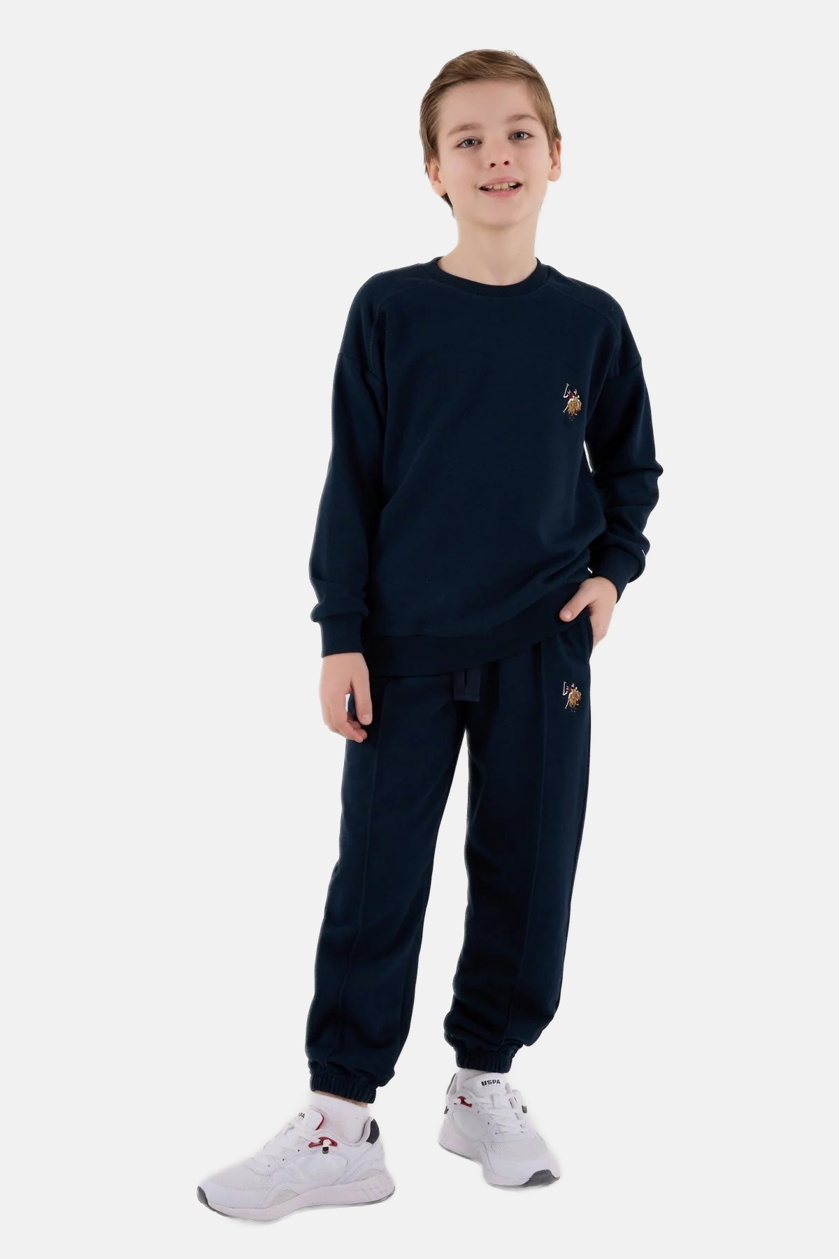 U.S. Polo Assn. teget plava trenerka za dječake s malim vezenim logom