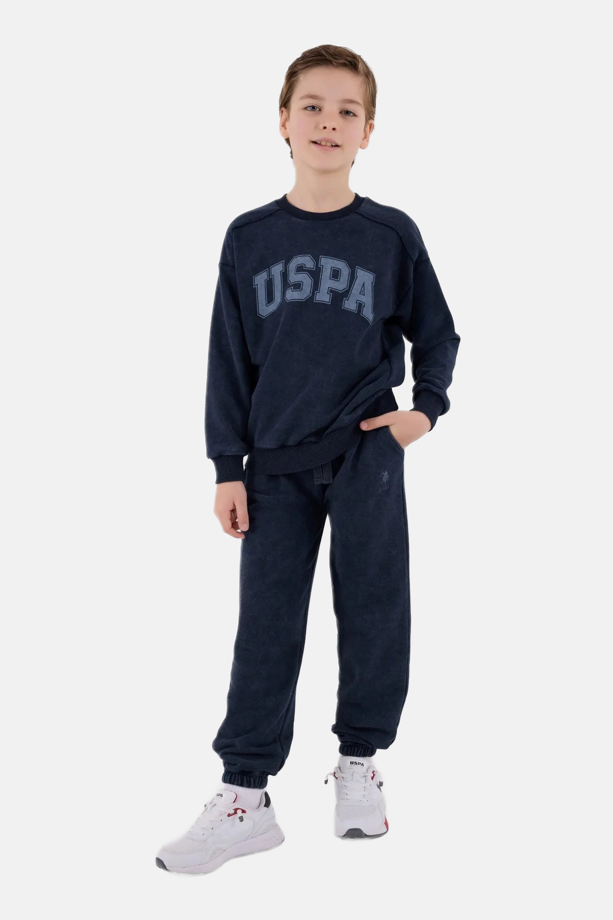 U.S. Polo Assn. teget plava trenerka za dječake s natpisom