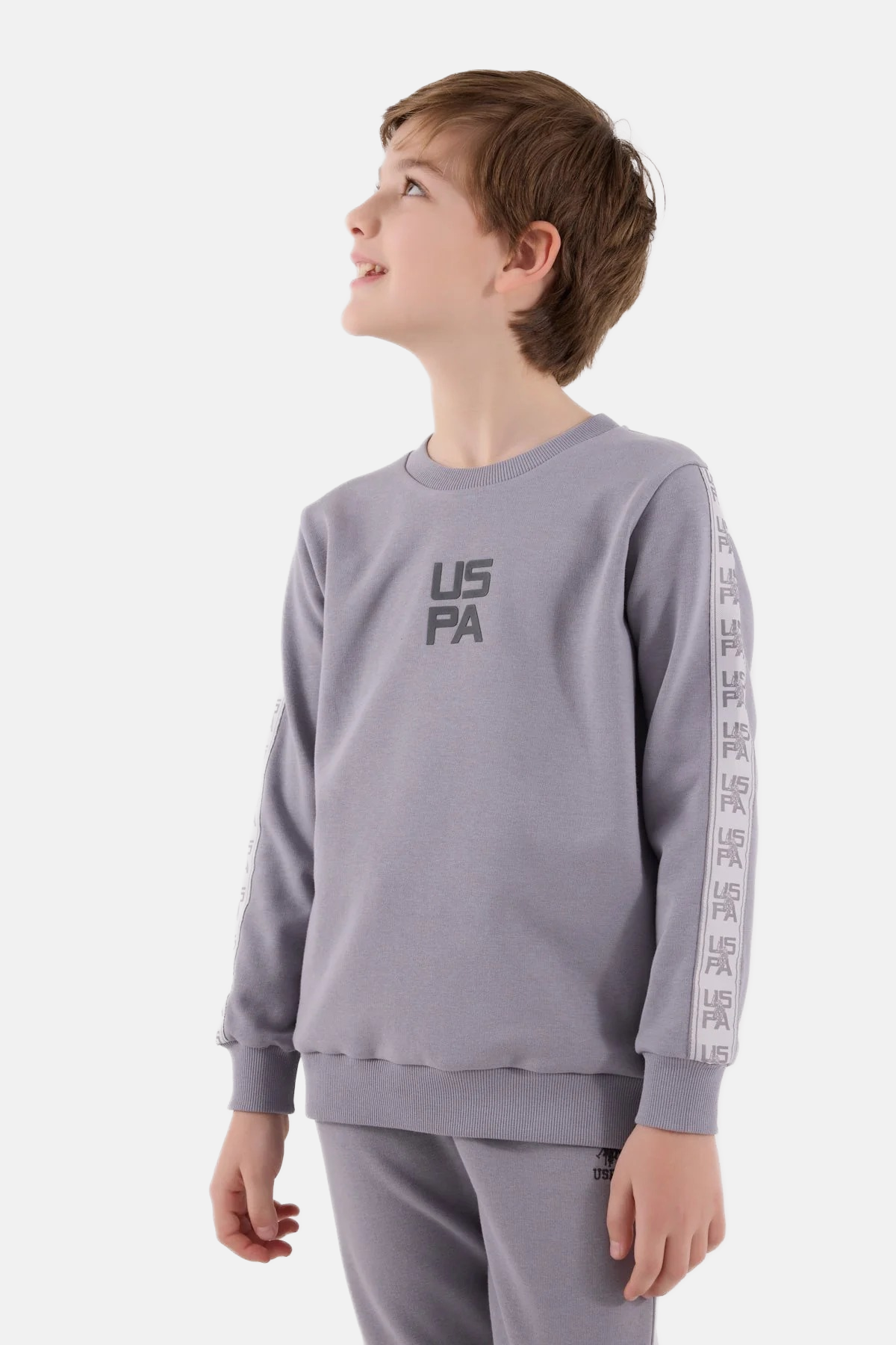 U.S. Polo Assn. siva trenerka za dječake s detaljima na rukavima
