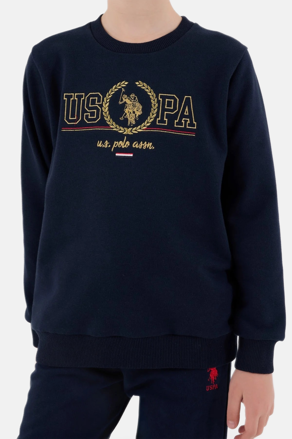 U.S. Polo Assn. teget plava trenerka za dječake sa zlatnim detaljima