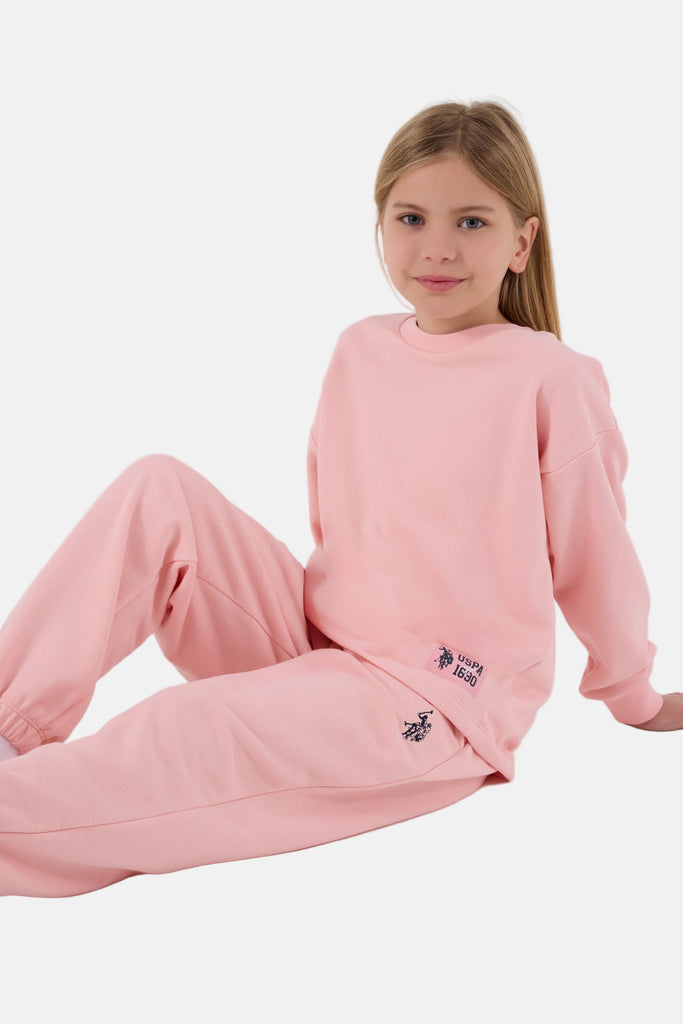 U.S. Polo Assn. pink trenerka za djevojčice sa diskretnim logom-[SKU]