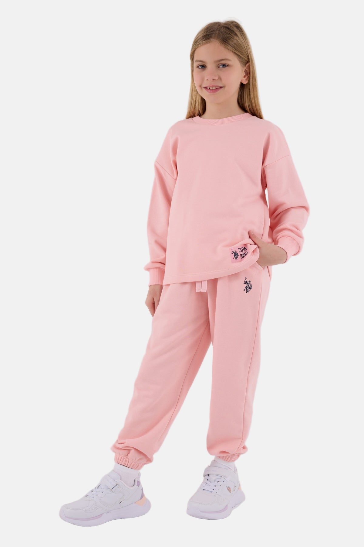 U.S. Polo Assn. pink trenerka za djevojčice sa diskretnim logom