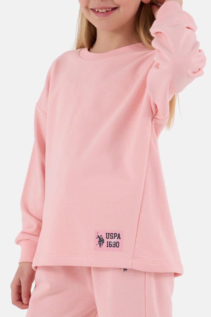 U.S. Polo Assn. pink trenerka za djevojčice sa diskretnim logom-[SKU]