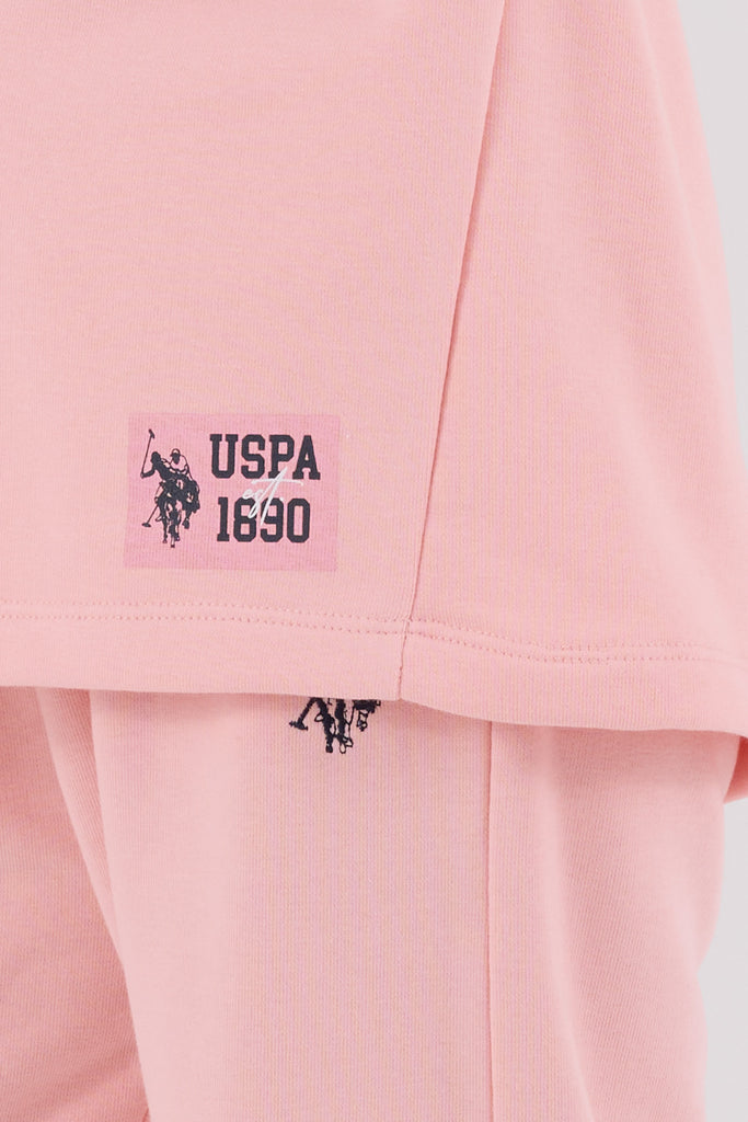 U.S. Polo Assn. pink trenerka za djevojčice sa diskretnim logom-[SKU]