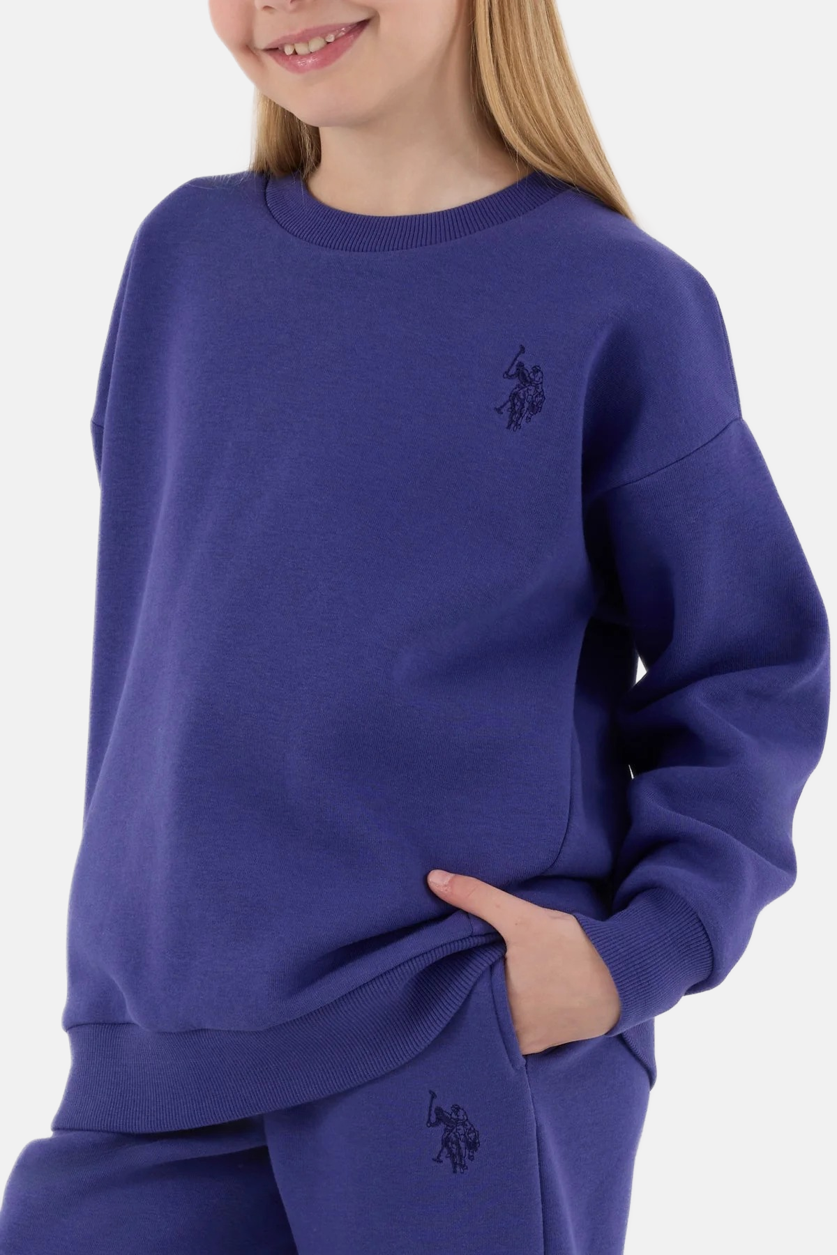 U.S. Polo Assn. teget plava trenerka za djevojčice s džepovima