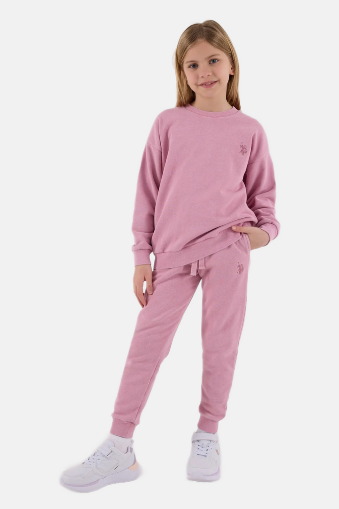 U.S. Polo Assn. roza trenerka za djevojčice sa logom-[SKU]