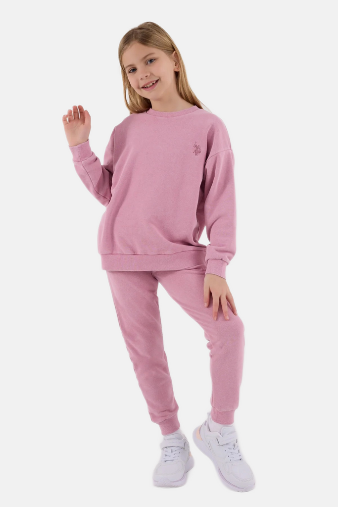 U.S. Polo Assn. roza trenerka za djevojčice sa logom-[SKU]