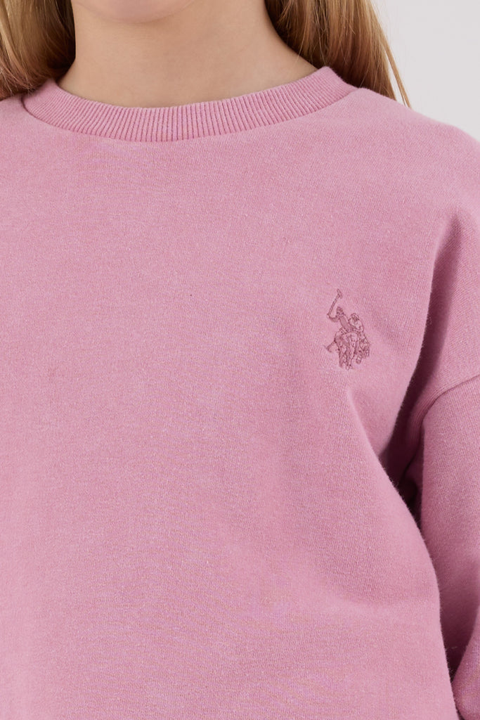 U.S. Polo Assn. roza trenerka za djevojčice sa logom-[SKU]