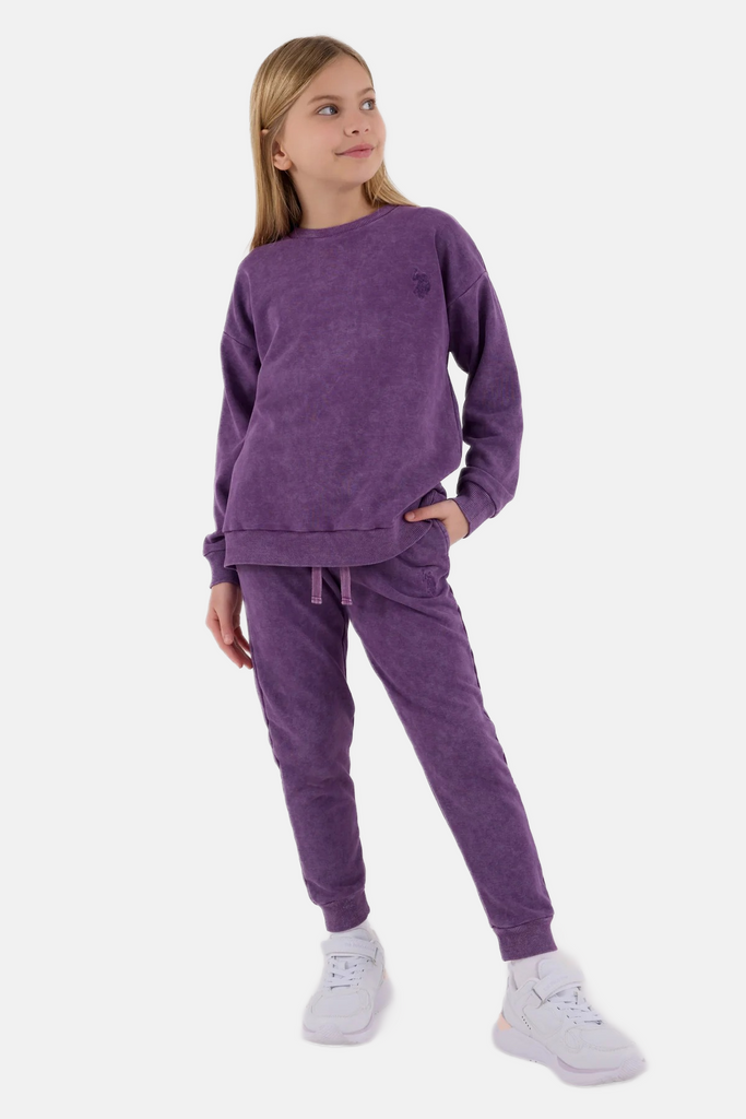 U.S. Polo Assn. ljubičasta trenerka za djevojčice sa diskretnim logom-[SKU]