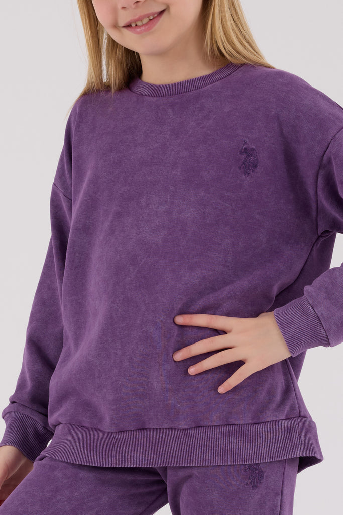 U.S. Polo Assn. ljubičasta trenerka za djevojčice sa diskretnim logom-[SKU]