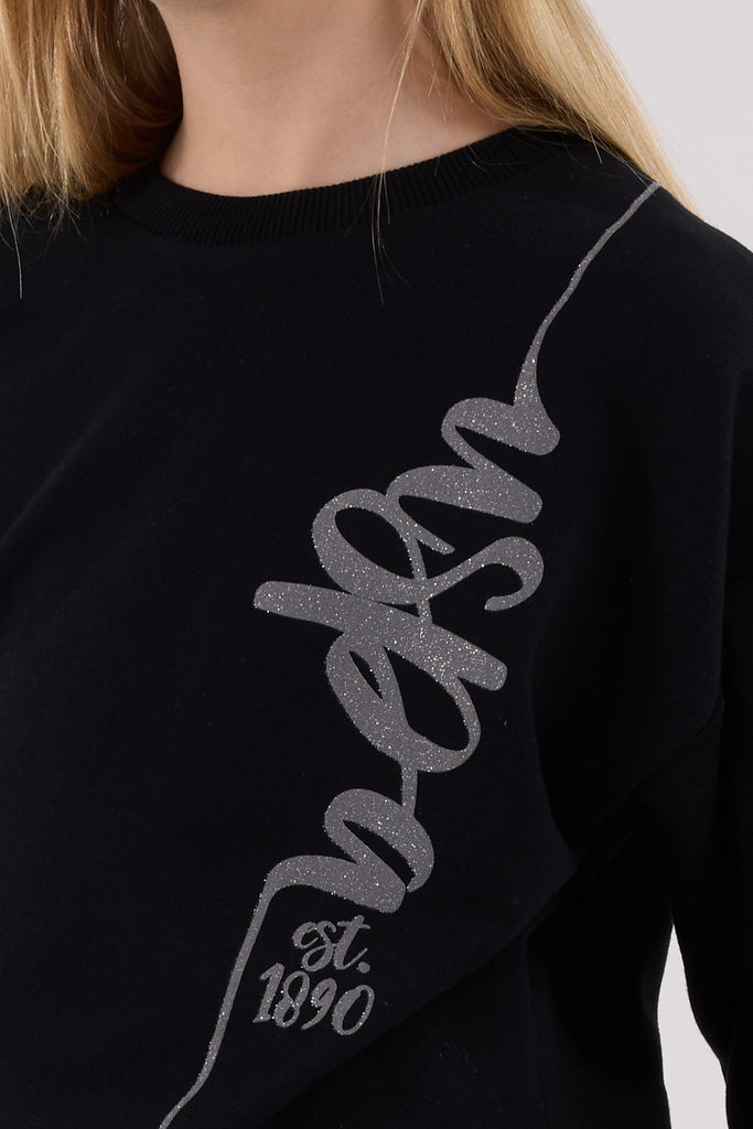 U.S. Polo Assn. crna trenerka za djevojčice sa natpisom-[SKU]