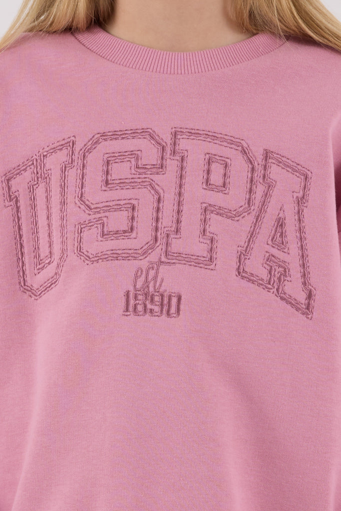 U.S. Polo Assn. roza trenerka sa natpisom za djevojčice-[SKU]