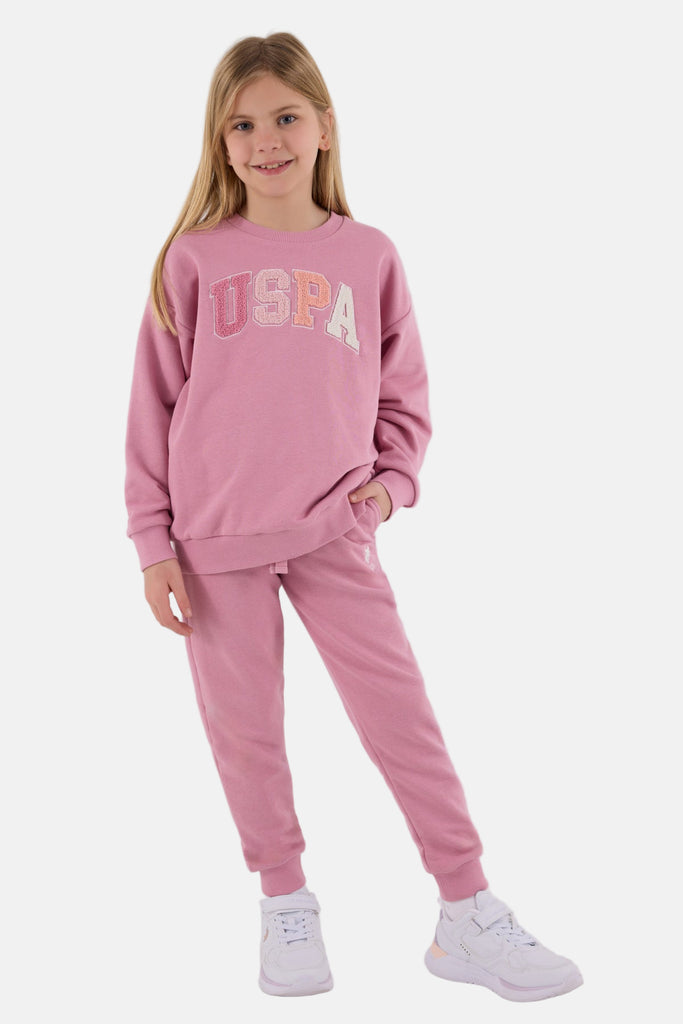 U.S. Polo Assn. roza trenerka za djevojčice sa logom u boji-[SKU]