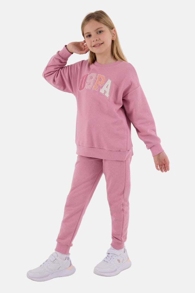 U.S. Polo Assn. roza trenerka za djevojčice sa logom u boji-[SKU]