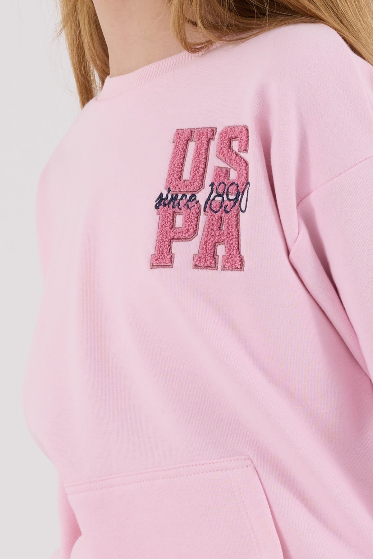U.S. Polo Assn. pink trenerka za djevojčice sa džepovima