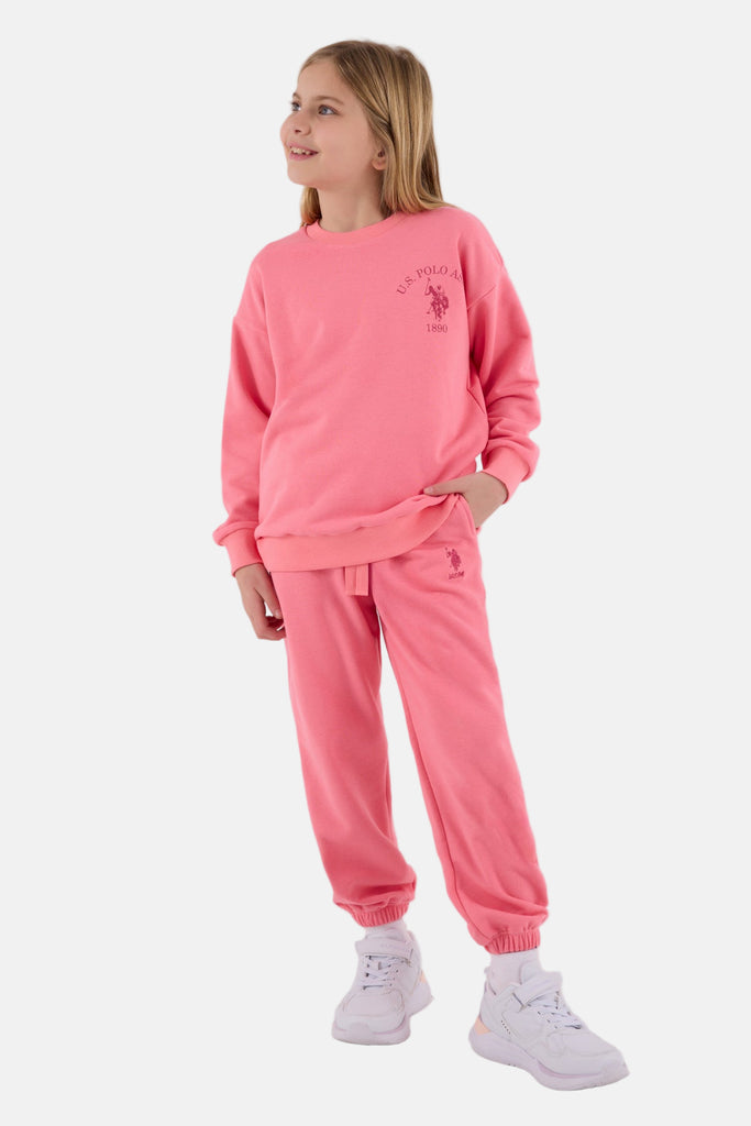 U.S. Polo Assn. pink trenerka za djevojčice sa malim logom-[SKU]