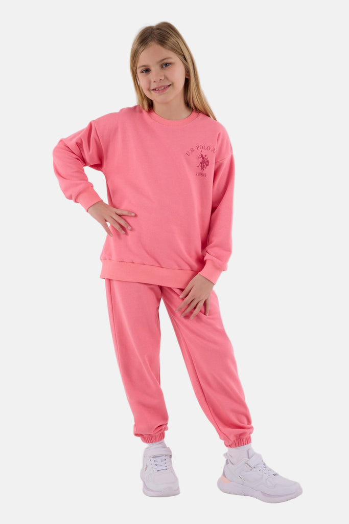 U.S. Polo Assn. pink trenerka za djevojčice sa malim logom-[SKU]