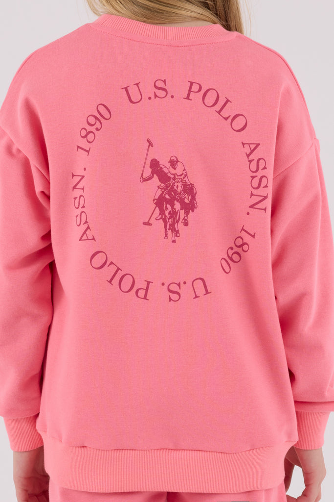 U.S. Polo Assn. pink trenerka za djevojčice sa malim logom-[SKU]