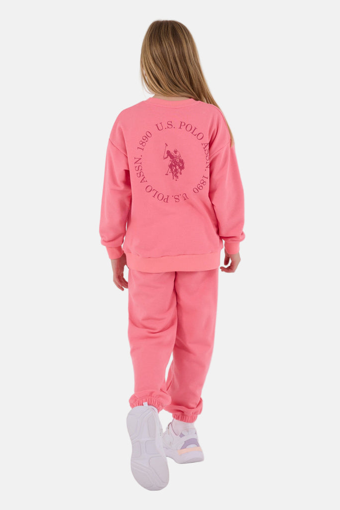U.S. Polo Assn. pink trenerka za djevojčice sa malim logom-[SKU]