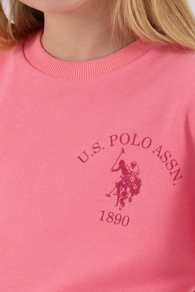 U.S. Polo Assn. pink trenerka za djevojčice sa malim logom-[SKU]