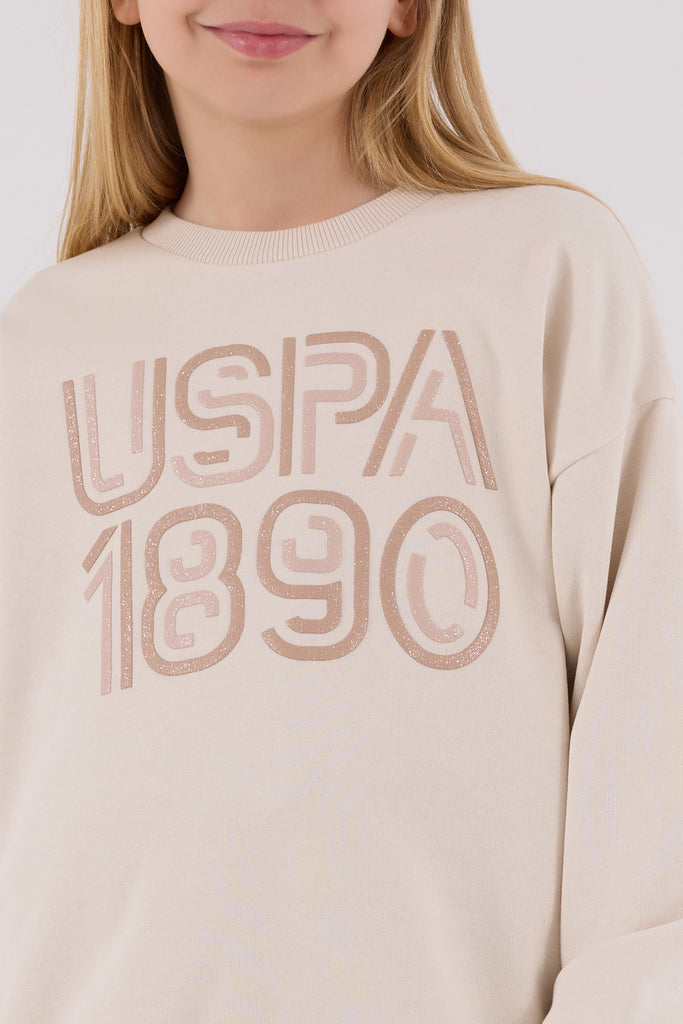 U.S. Polo Assn. bež trenerka za djevojčice sa natpisom USPA-[SKU]