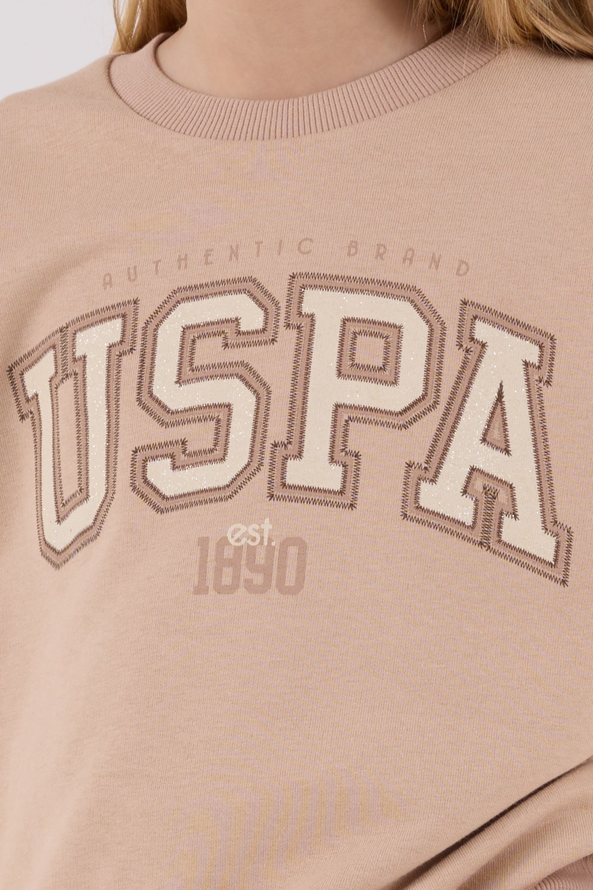 U.S. Polo Assn. bež trenerka za djevojčice sa natpisom