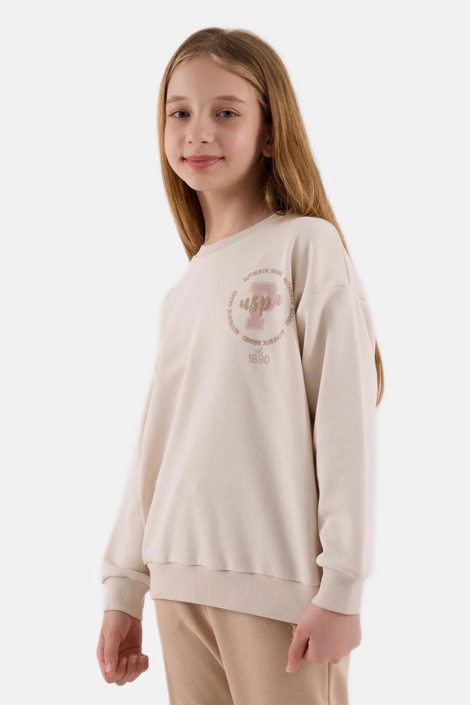 U.S. Polo Assn. bež komplet trenerka za djevojčice-[SKU]