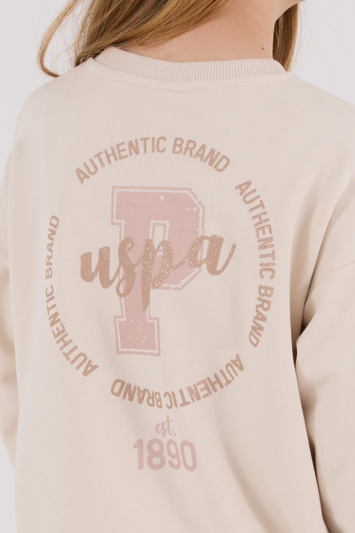 U.S. Polo Assn. bež komplet trenerka za djevojčice