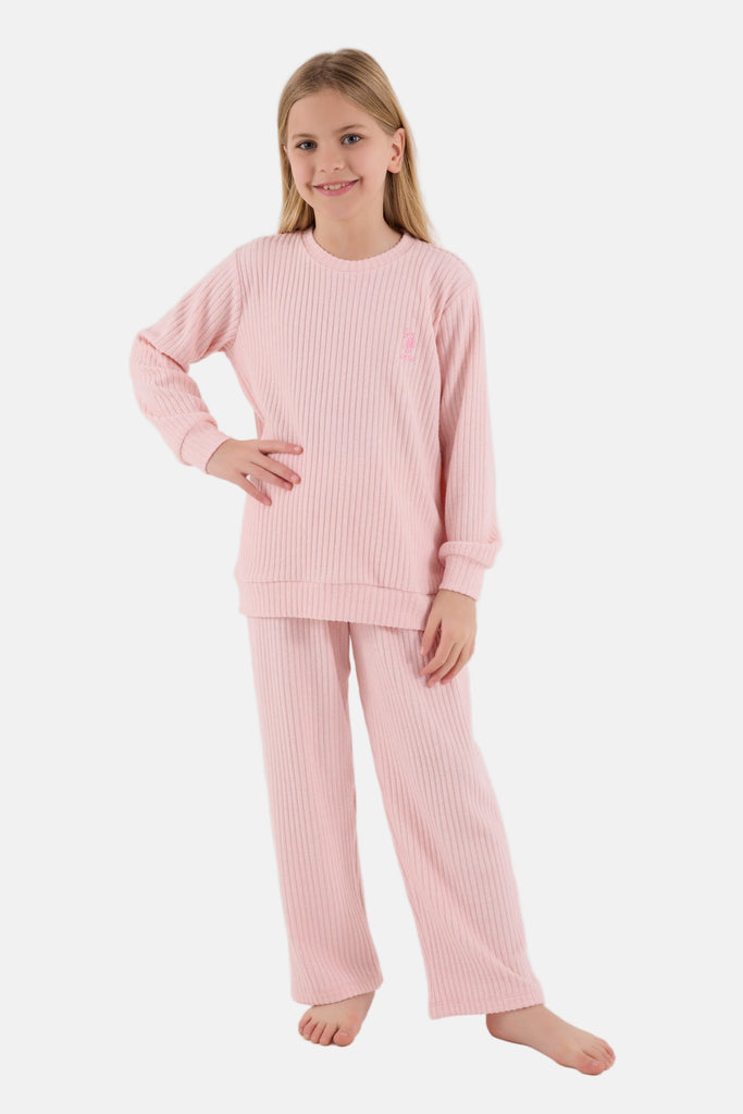 U.S. Polo Assn. pink trenerka za djevojčice dugih rukava-[SKU]