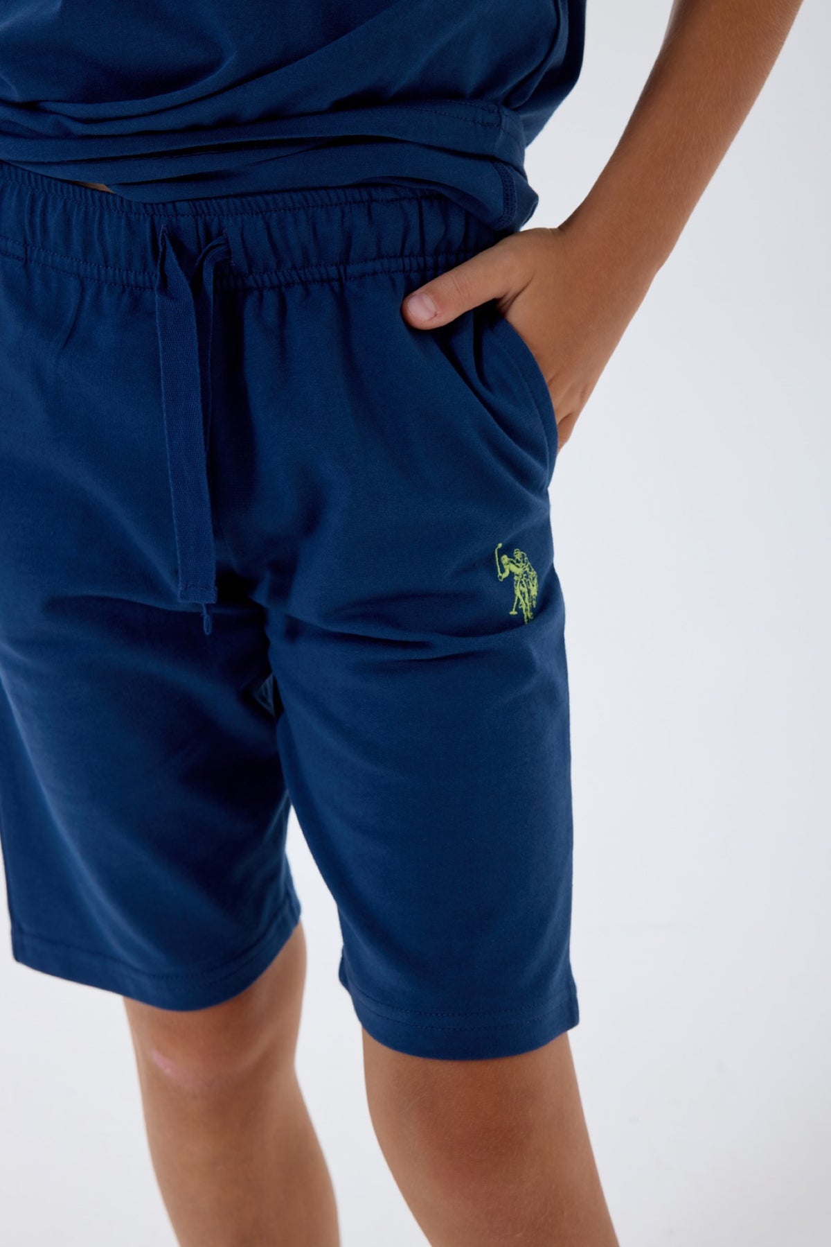 U.S. Polo Assn. plavi komplet majice s New York printom i šorca za dječake