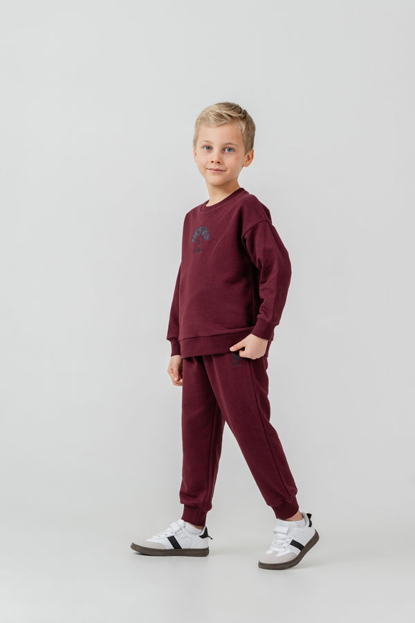 U.S. Polo Assn. bordo komplet trenerke za dječake s vezenim printom