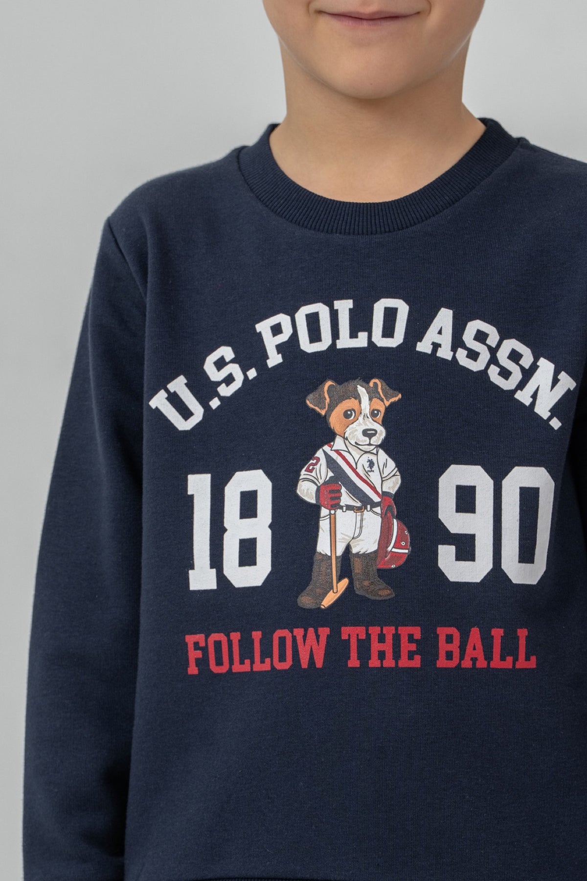U.S. Polo Assn. teget komplet trenerke za dječake s printom medvjedića i USPA 1890