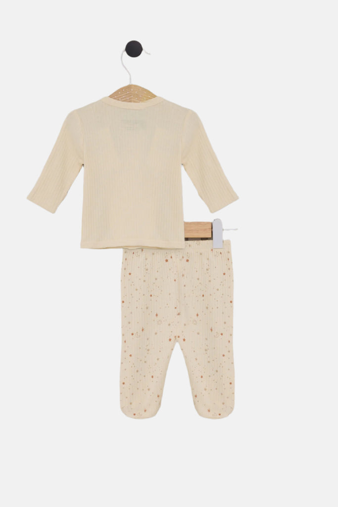 U.S. Polo Assn. bež set za bebe s uzorkom zvjezdica-[SKU]