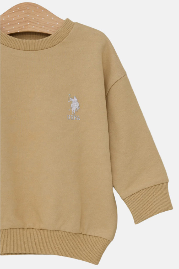 U.S. Polo Assn. bež trenerka sa rebrastim detaljima za dječake-[SKU]