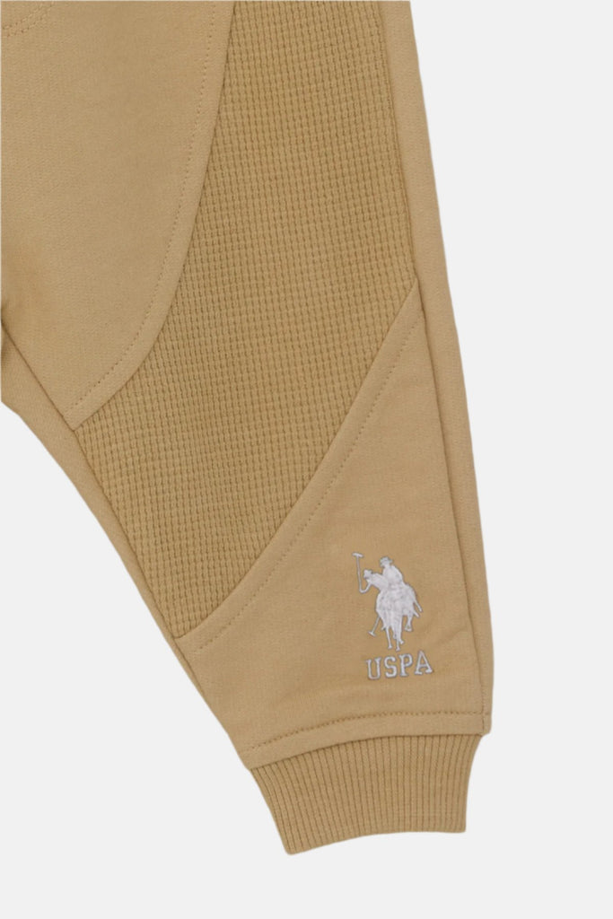 U.S. Polo Assn. bež trenerka sa rebrastim detaljima za dječake-[SKU]