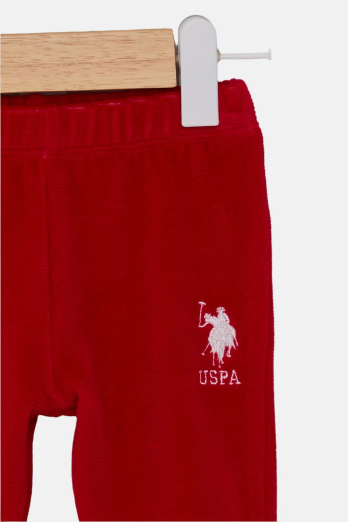 U.S. Polo Assn. bijela trenerka za djevojčice s crvenim detaljima-[SKU]