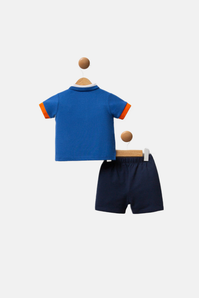 U.S. Polo Assn. svijetlo plavi komplet za bebe s kratkim rukavima i kratkim hlačama-[SKU]