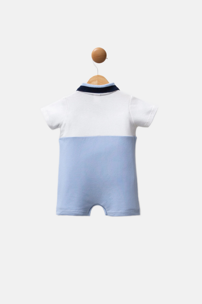 U.S. Polo Assn. bijeli kombinezon za bebe s plavim detaljima-[SKU]