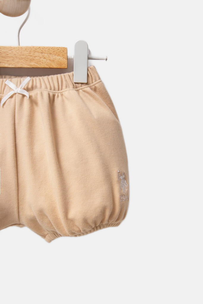 U.S. Polo Assn. bijeli komplet za bebe s cvjetnim motivom-[SKU]