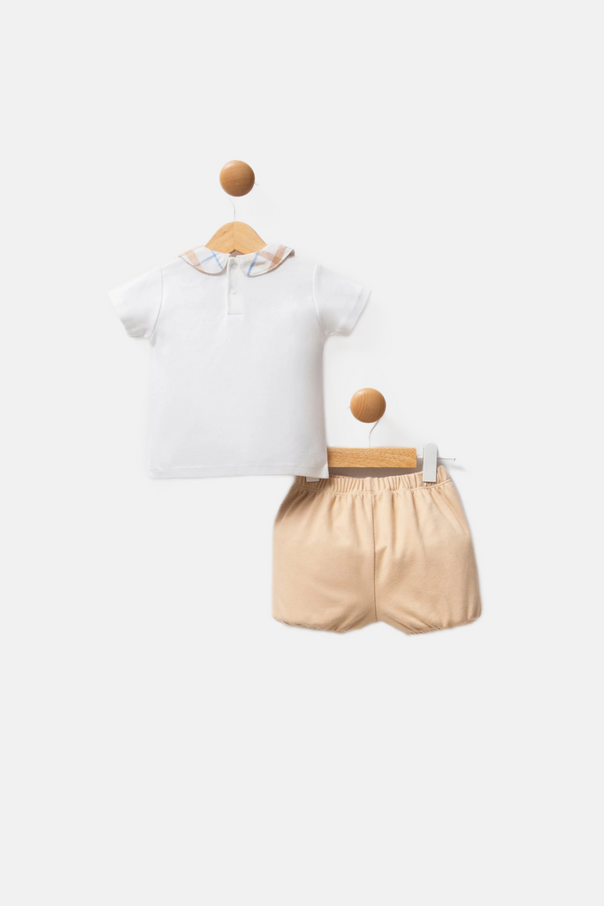 U.S. Polo Assn. bijeli komplet za bebe s cvjetnim motivom-[SKU]