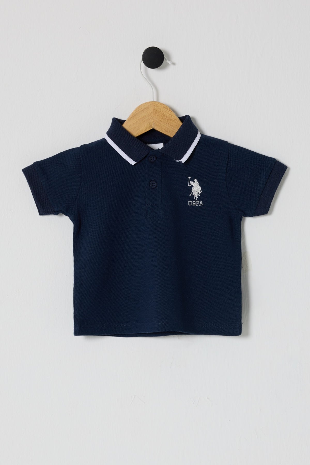 U.S. Polo Assn. teget majica za bebe s polo kragnom i bijelim rubom