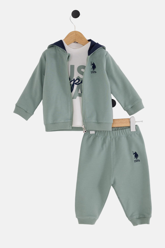 U.S. Polo Assn. zelena trenerka i majica za dječake-[SKU]