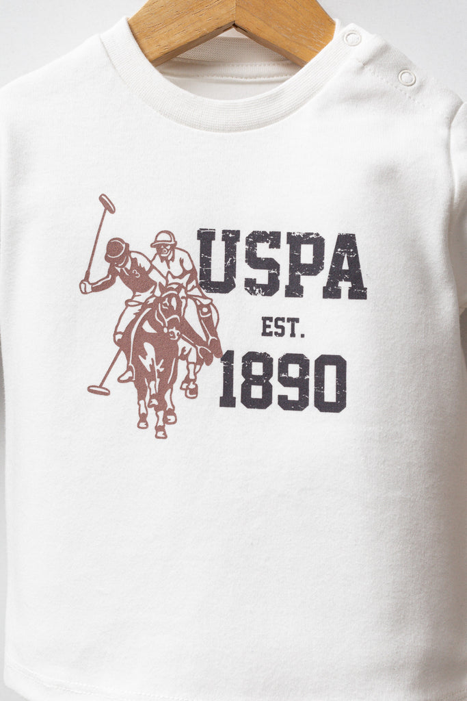 U.S. Polo Assn. smeđa trenerka za dječake sa majicom-[SKU]