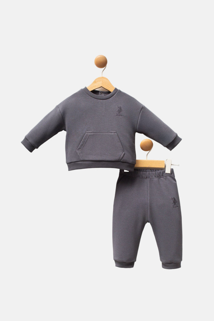 U.S. Polo Assn. siva trenerka za dječake sa velikim džepom-[SKU]