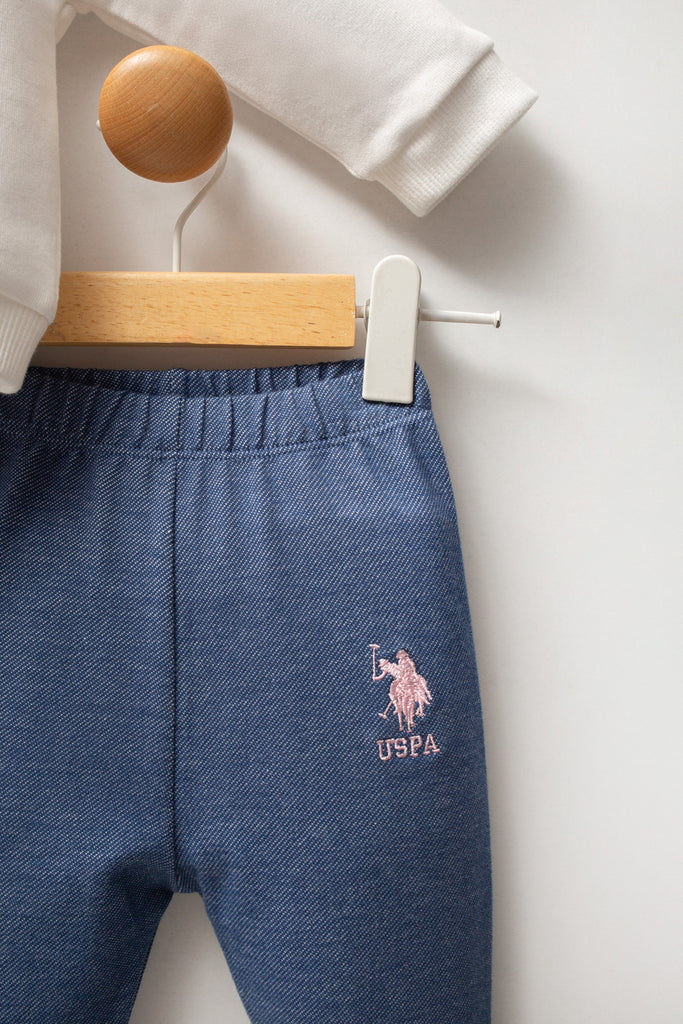 U.S. Polo Assn. bijela trenerka za djevojčice sa natpisom-[SKU]