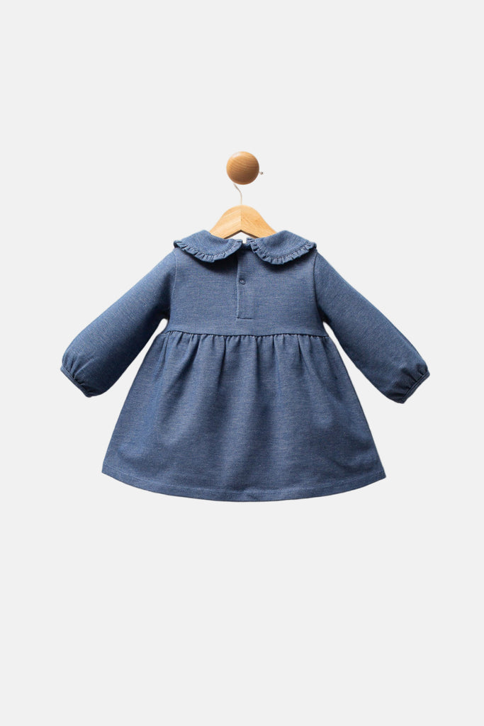 U.S. Polo Assn. plava haljina za bebe sa rozim logom-[SKU]